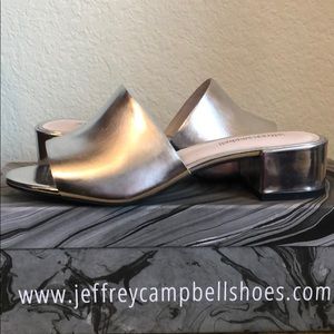 Jeffrey Campbell Silver Slide Sandals